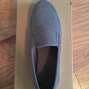 Sperry Seaside Perforated Varsity Sneaker - Grey